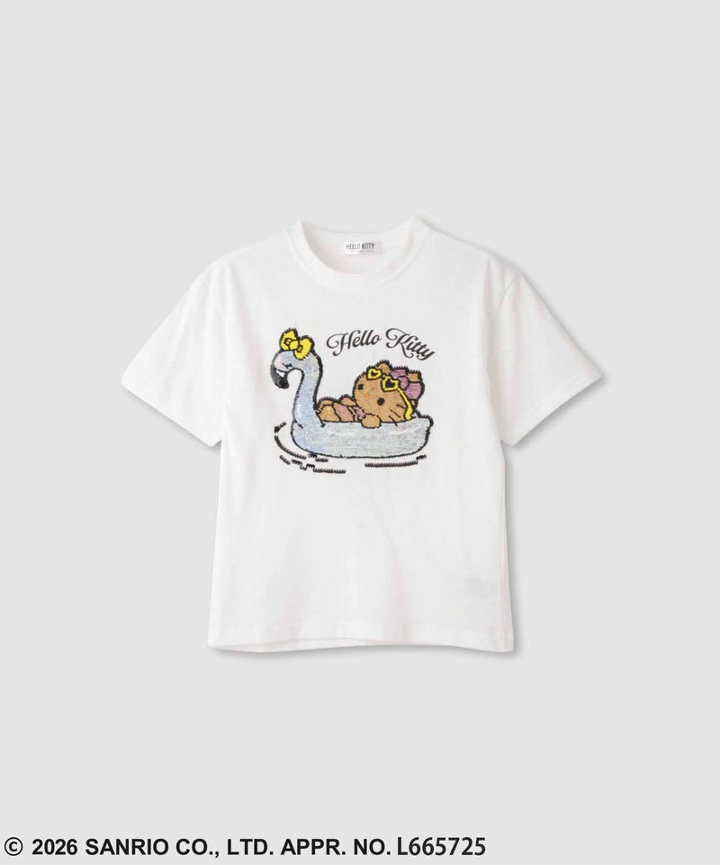 サンリオキャラクターズ ハローキティ スパンコールTシャツ キッズ メール便 対応商品商品画像-1