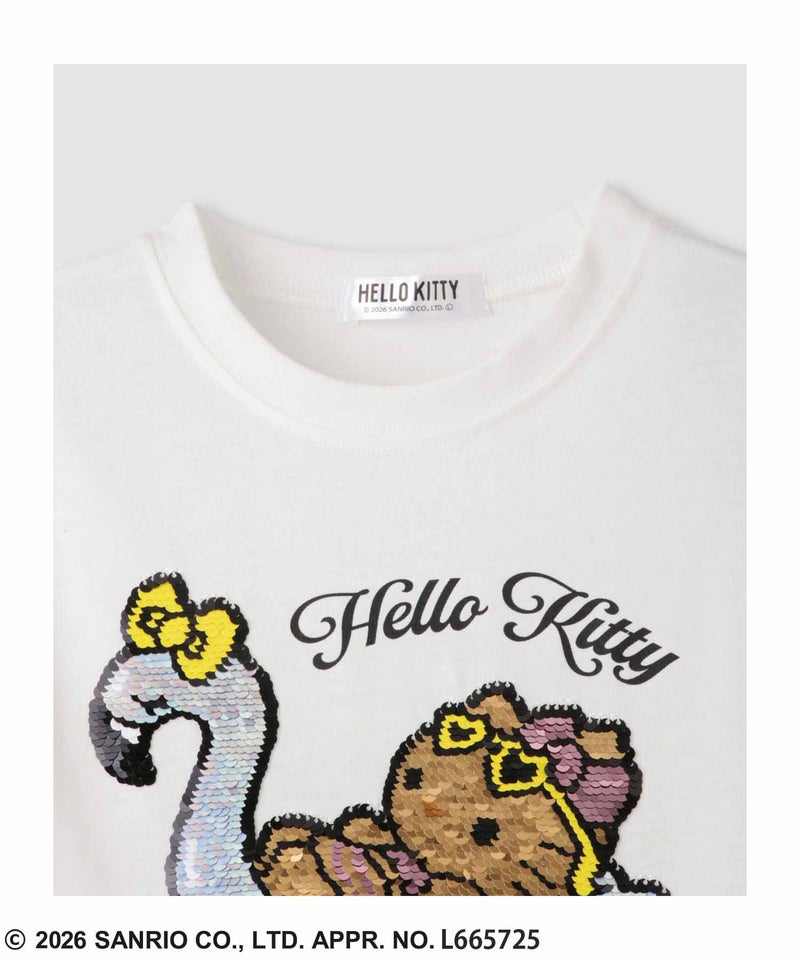 サンリオキャラクターズ ハローキティ スパンコールTシャツ キッズ メール便 対応商品商品画像-3