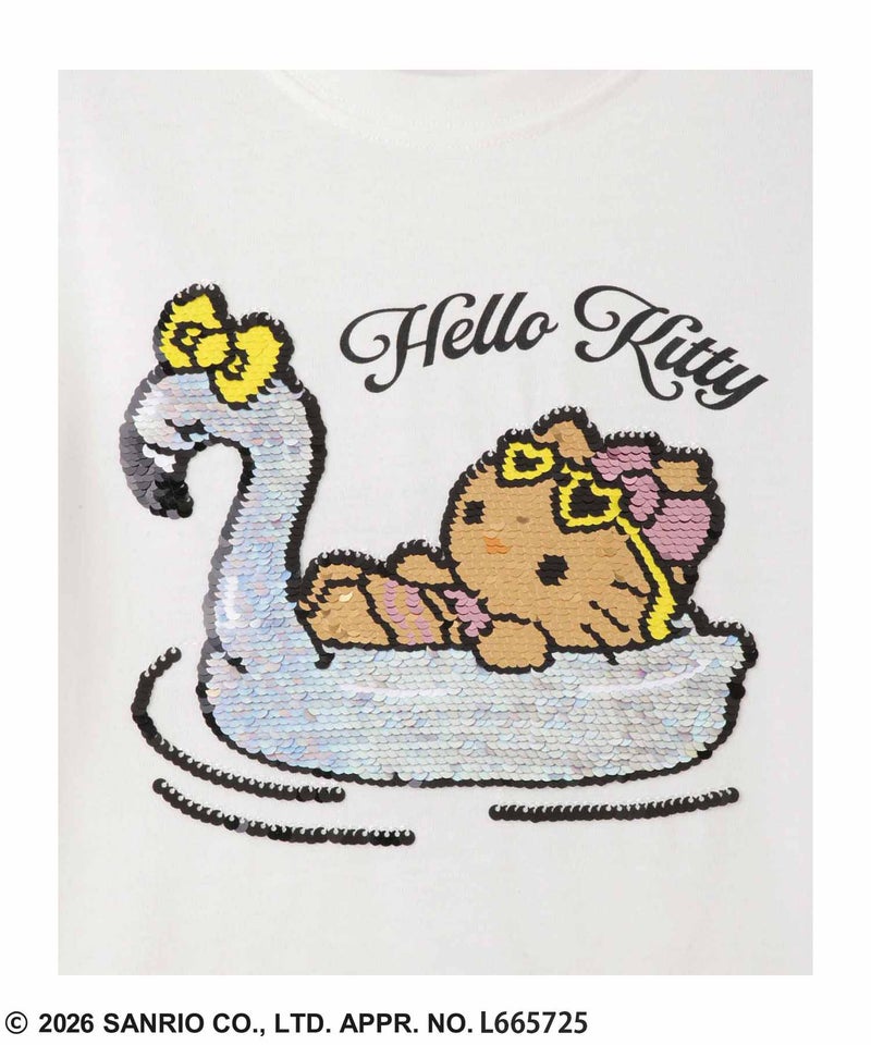 サンリオキャラクターズ ハローキティ スパンコールTシャツ キッズ メール便 対応商品商品画像-6