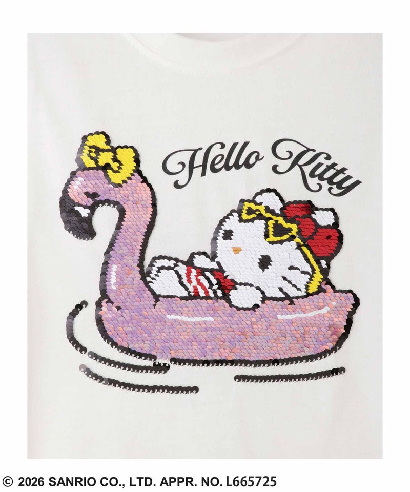 サンリオキャラクターズ ハローキティ スパンコールTシャツ キッズ メール便 対応商品商品画像-7