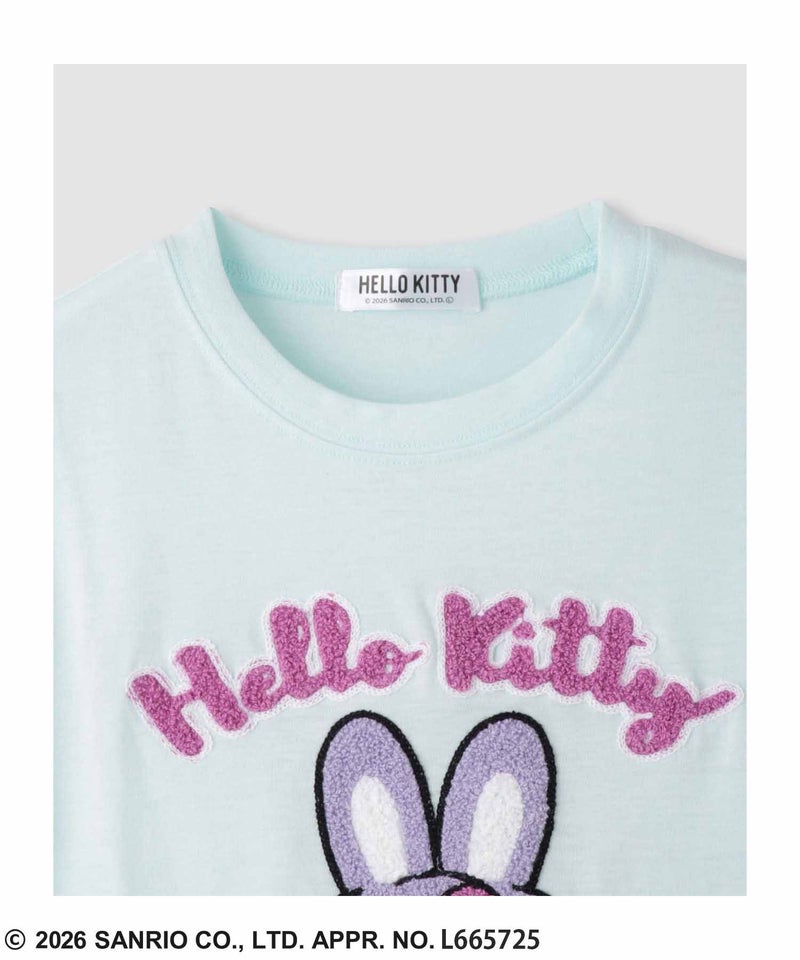 サンリオキャラクターズ ハローキティ サガラ刺繍Tシャツ キッズ メール便 対応商品商品画像-3