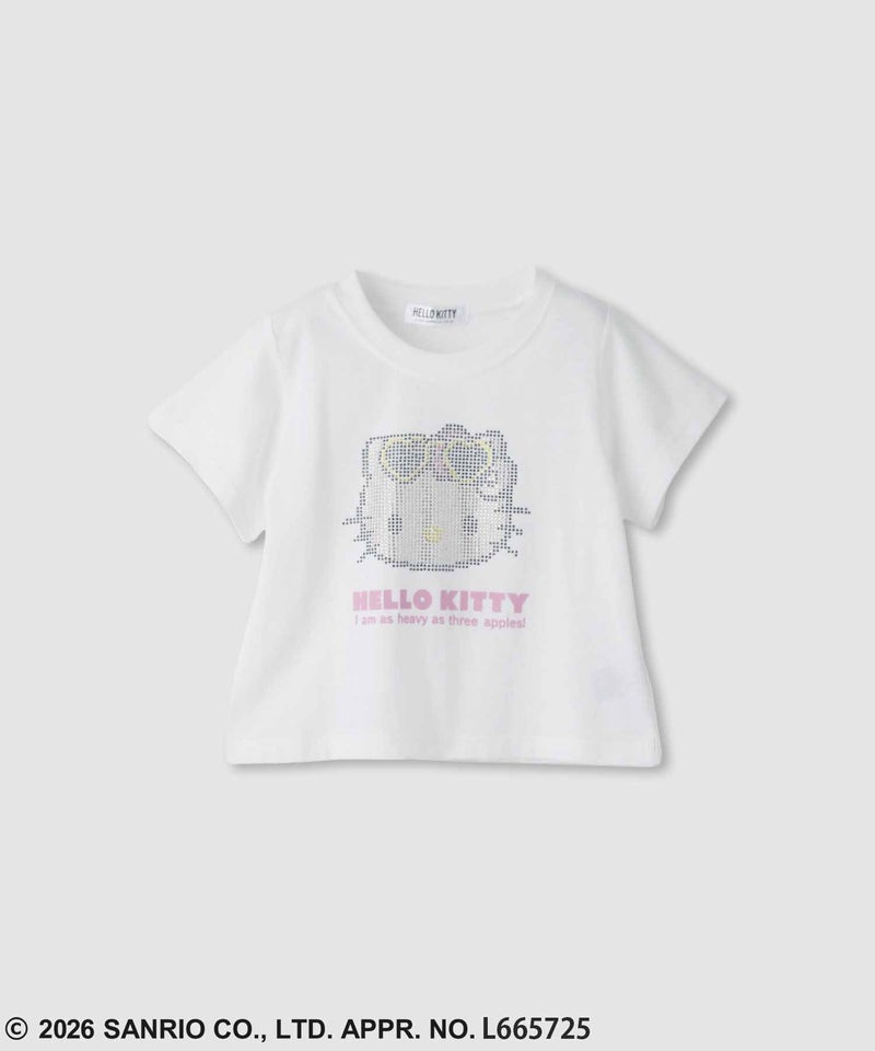 サンリオキャラクターズ ハローキティ キラキラクロップド丈Tシャツ キッズ メール便 対応商品商品画像-1