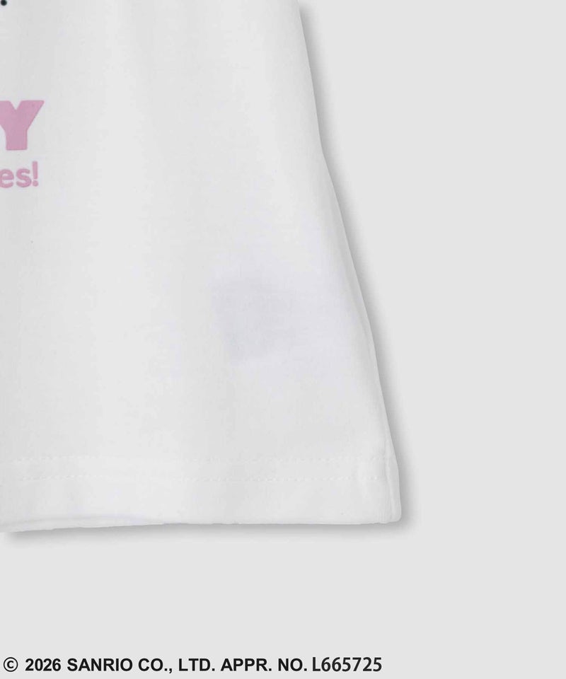 サンリオキャラクターズ ハローキティ キラキラクロップド丈Tシャツ キッズ メール便 対応商品商品画像-5