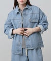 NAVY 11ozコットンデニム ビッグシルエットジャケット レディース商品サムネイル-3