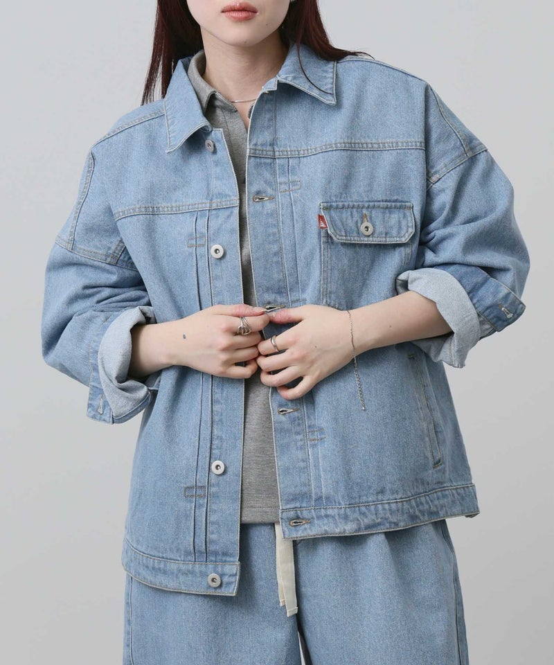 [期間限定価格]NAVY  11ozコットンデニム ビッグシルエットジャケット レディース商品画像-3
