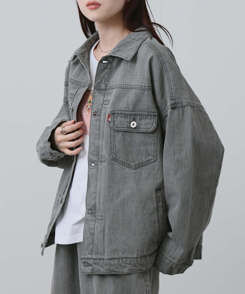 [期間限定価格]NAVY  11ozコットンデニム ビッグシルエットジャケット レディース商品画像-4