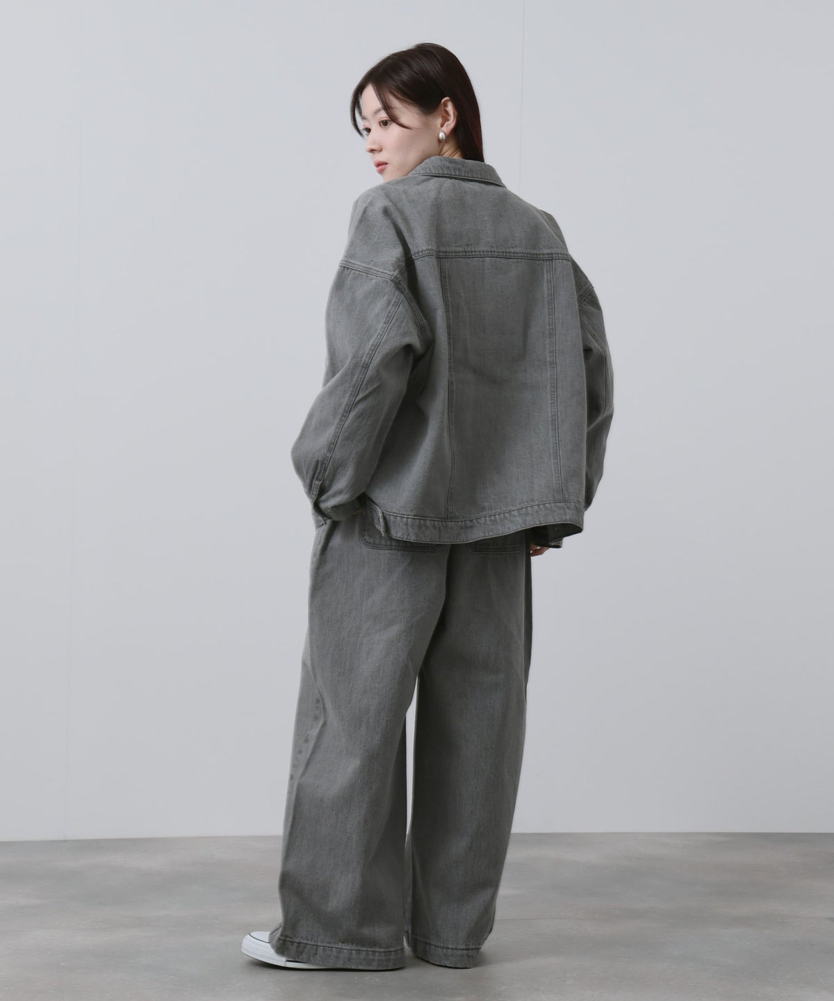 NAVY 11ozコットンデニム ビッグシルエットジャケット レディース