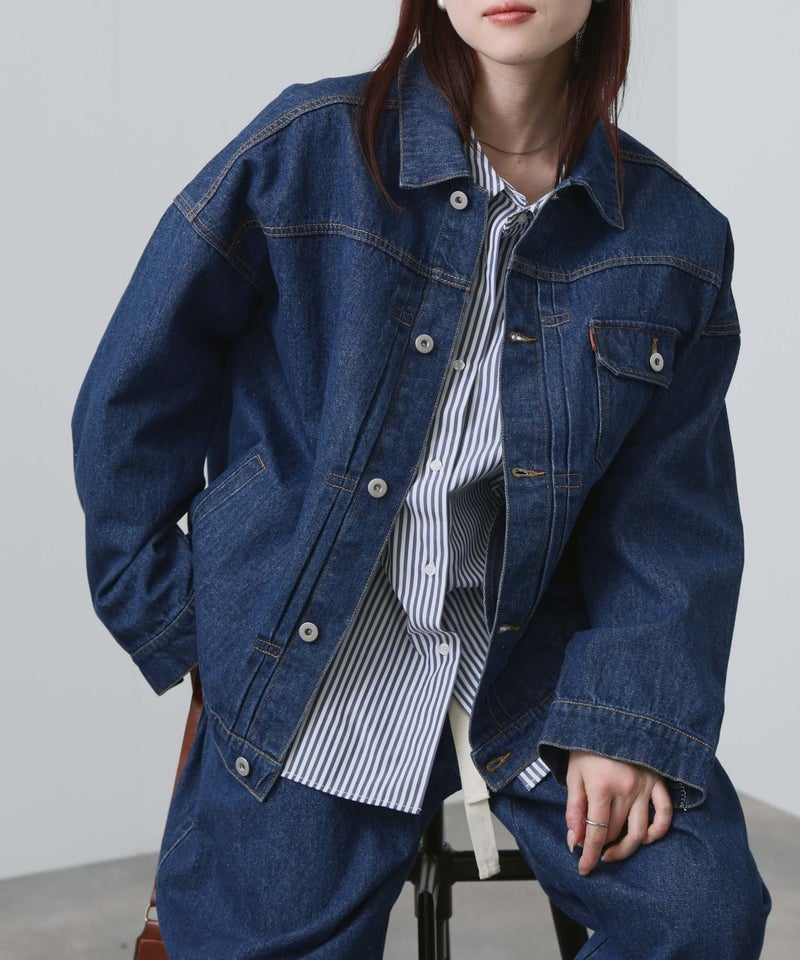 [期間限定価格]NAVY  11ozコットンデニム ビッグシルエットジャケット レディース商品画像-13