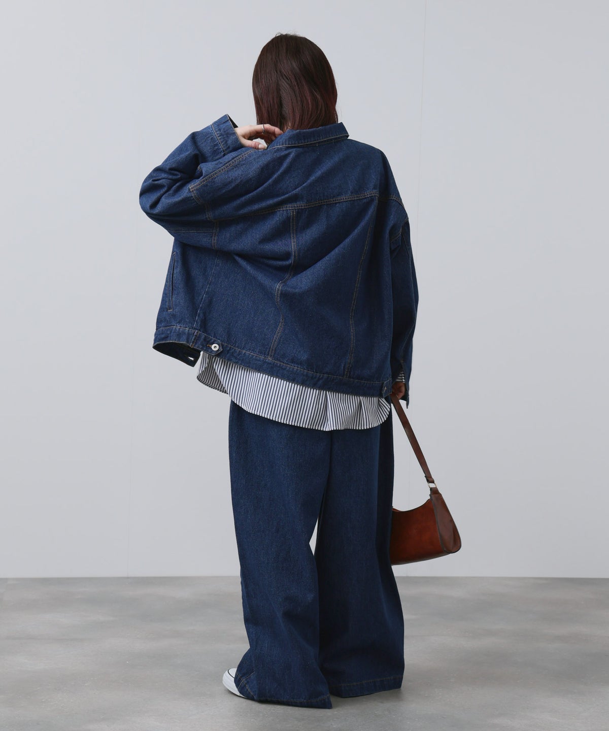 NAVY 11ozコットンデニム ビッグシルエットジャケット レディース