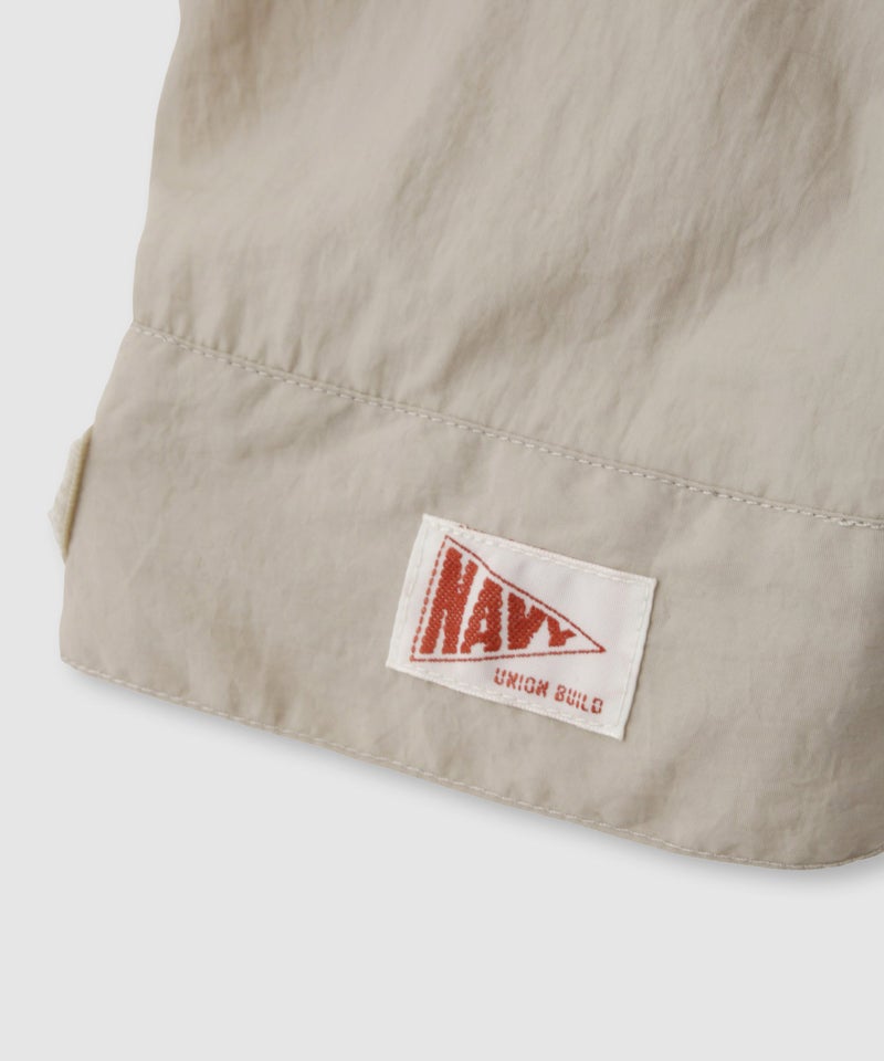 NAVY  ワンポイント刺繍 ナイロン ビッグシルエット ZIPフーディブルゾン レディース商品画像-23