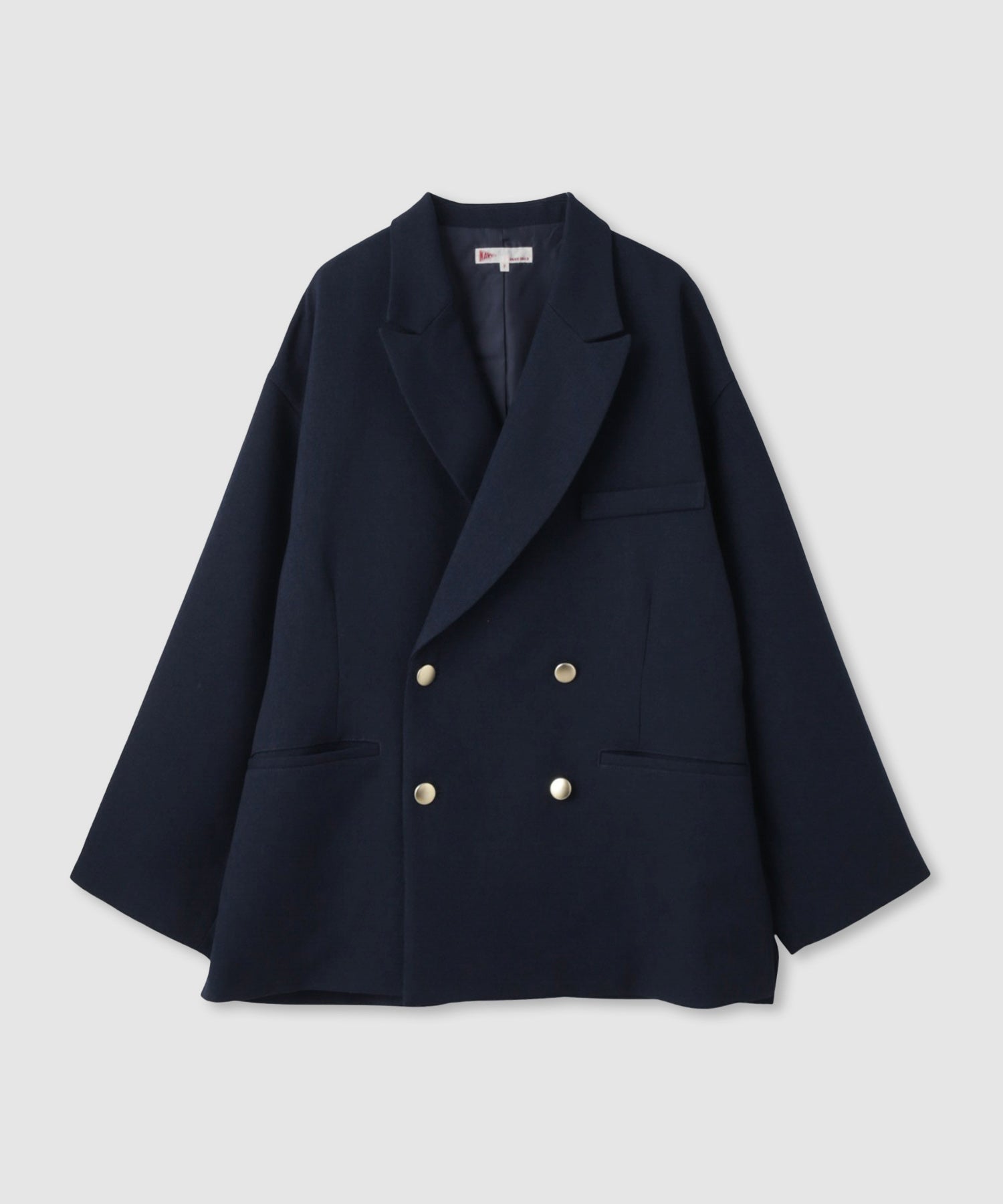 NAVY ビッグシルエット テーラード ダブルジャケット レディース