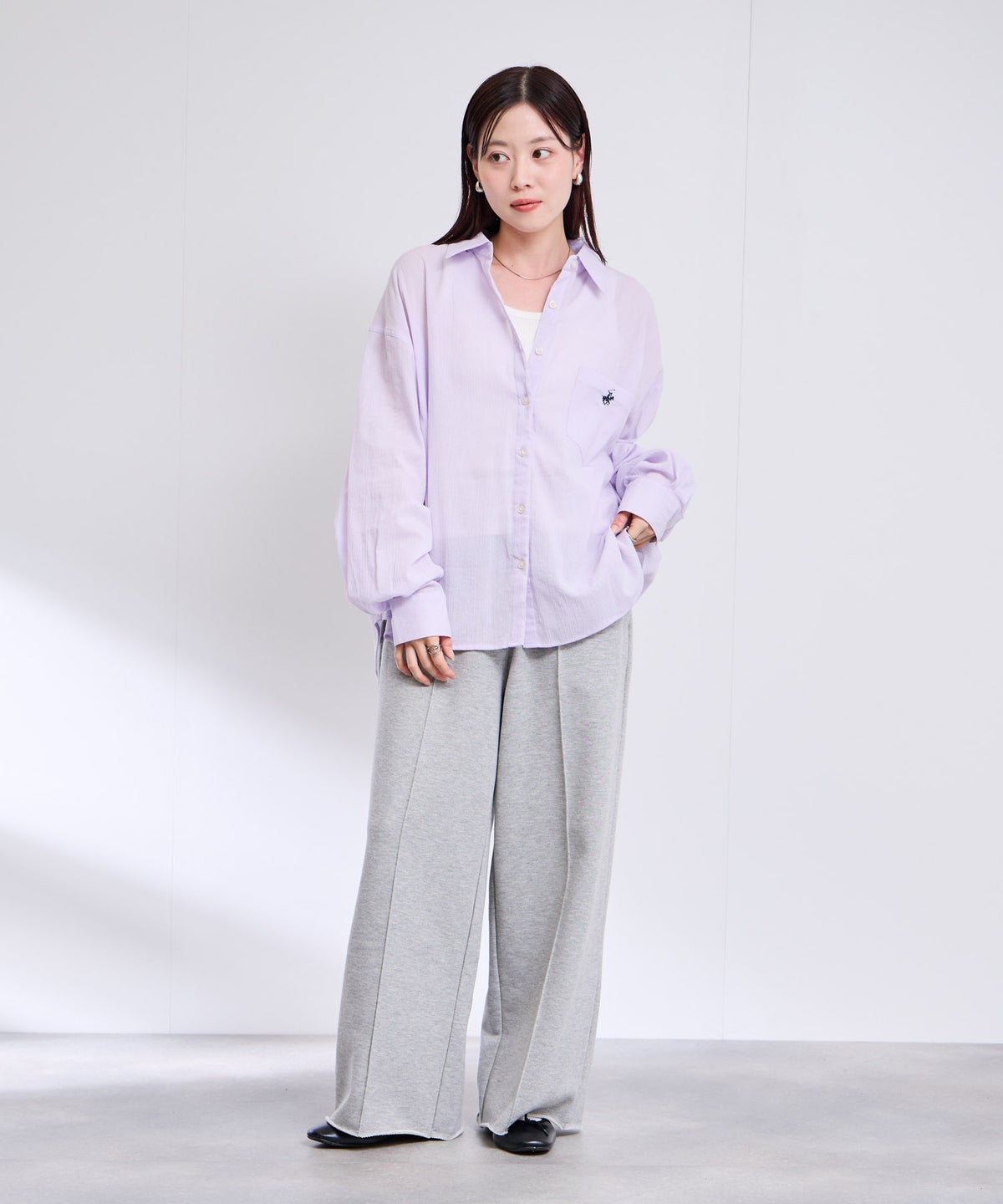 BEVERLY HILLS POLO CLUB 楊柳ロングスリーブシャツ レディース