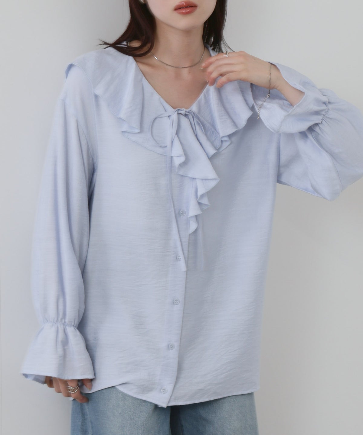 NAVY フリルブラウス レディース