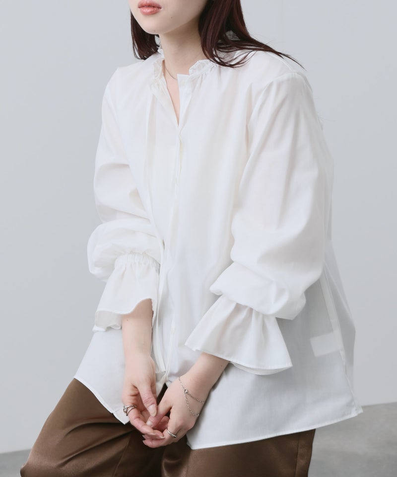 NAVY  袖フリルブラウス レディース商品画像-2