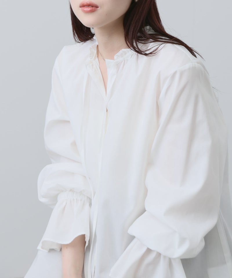 NAVY  袖フリルブラウス レディース商品画像-9