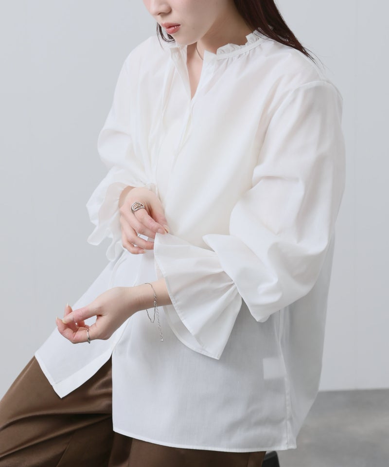 NAVY  袖フリルブラウス レディース商品画像-10