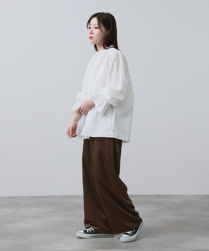 NAVY  袖フリルブラウス レディース商品画像-12