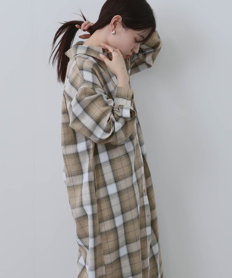 NAVY チェック柄シャツワンピース レディース商品画像-4