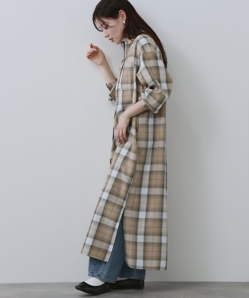 NAVY チェック柄シャツワンピース レディース商品画像-7