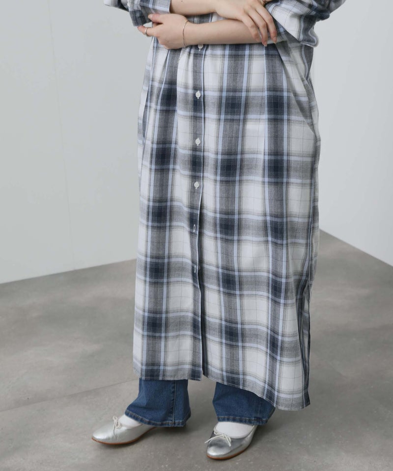 NAVY チェック柄シャツワンピース レディース商品画像-9