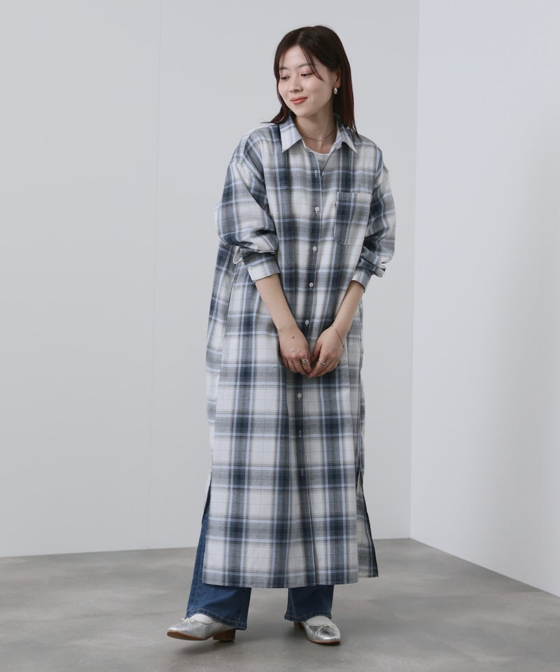 NAVY チェック柄シャツワンピース レディース商品画像-11