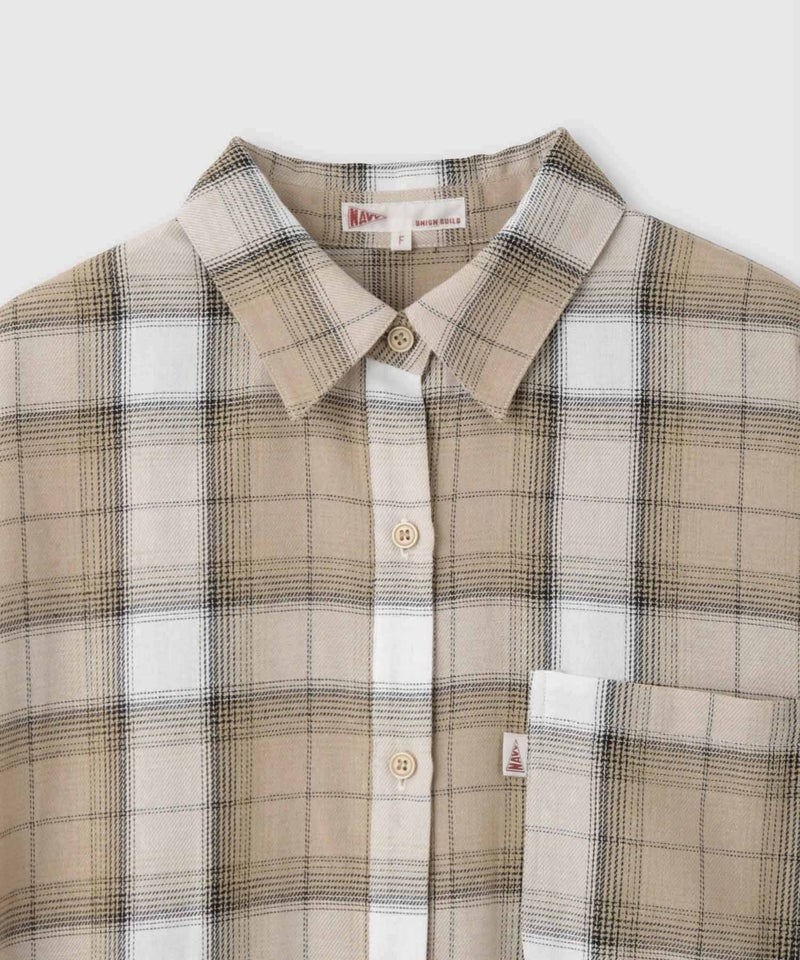 NAVY  チェック柄シャツワンピース レディース商品画像-16