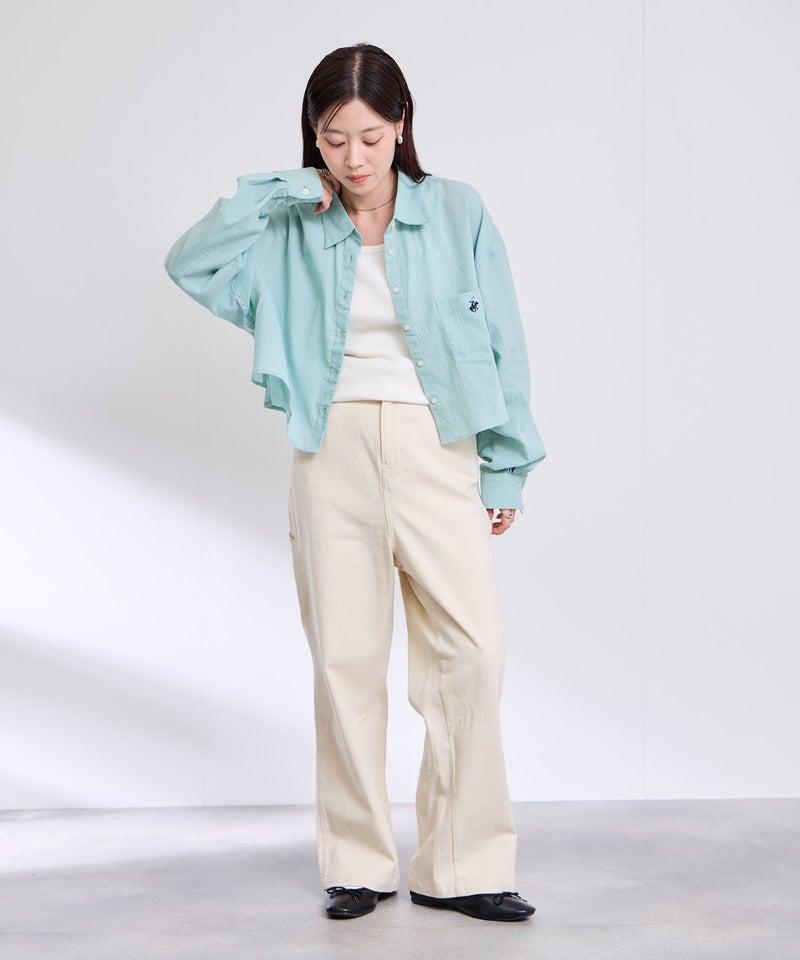 BEVERLY HILLS POLO CLUB 楊柳ショート丈長袖シャツ レディース商品画像-8
