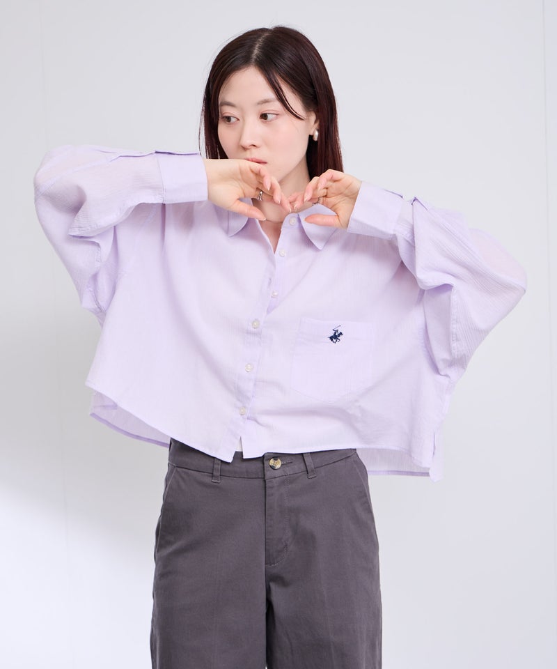 BEVERLY HILLS POLO CLUB  楊柳ショート丈長袖シャツ レディース商品画像-19