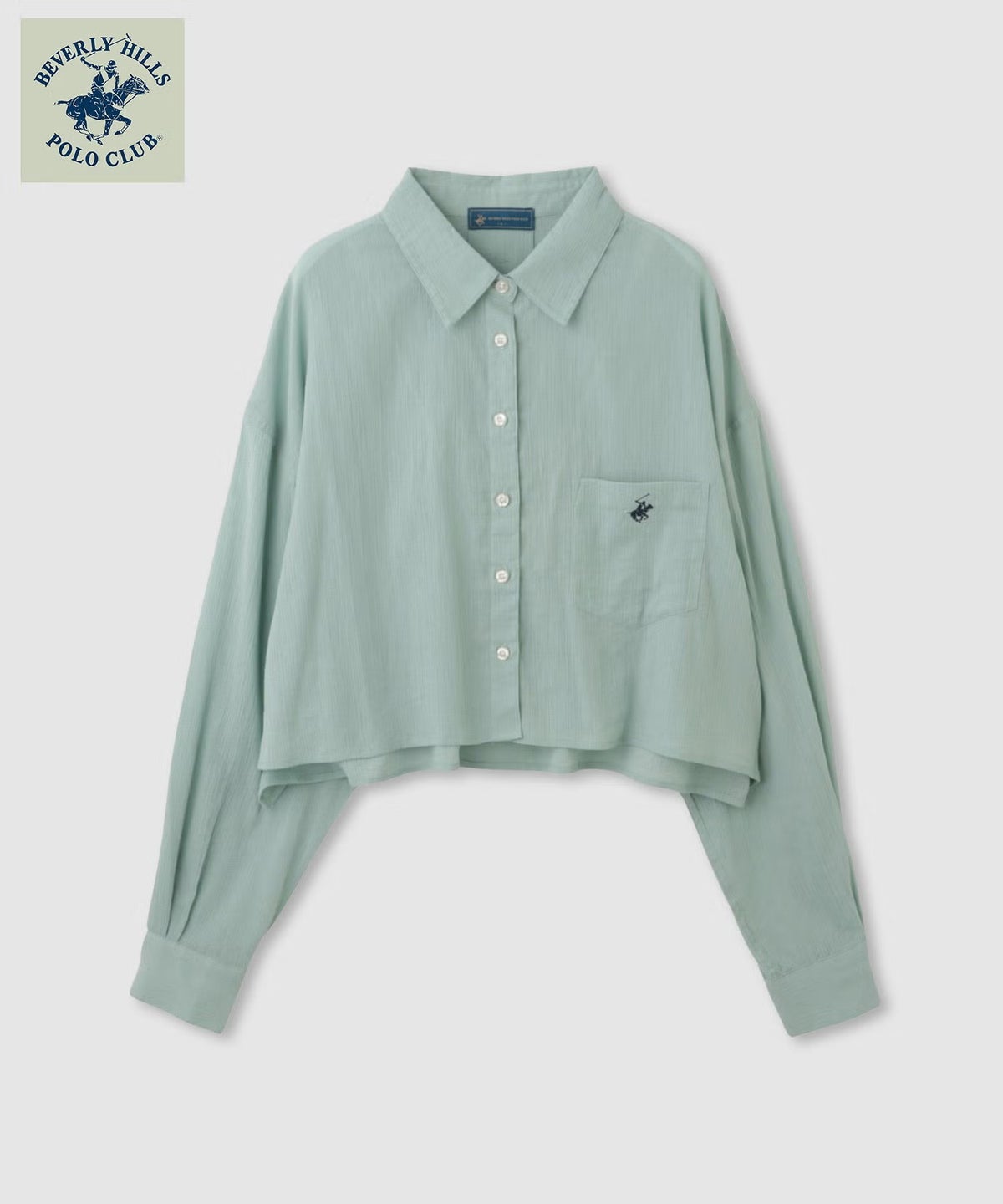BEVERLY HILLS POLO CLUB 楊柳ショート丈長袖シャツ レディース