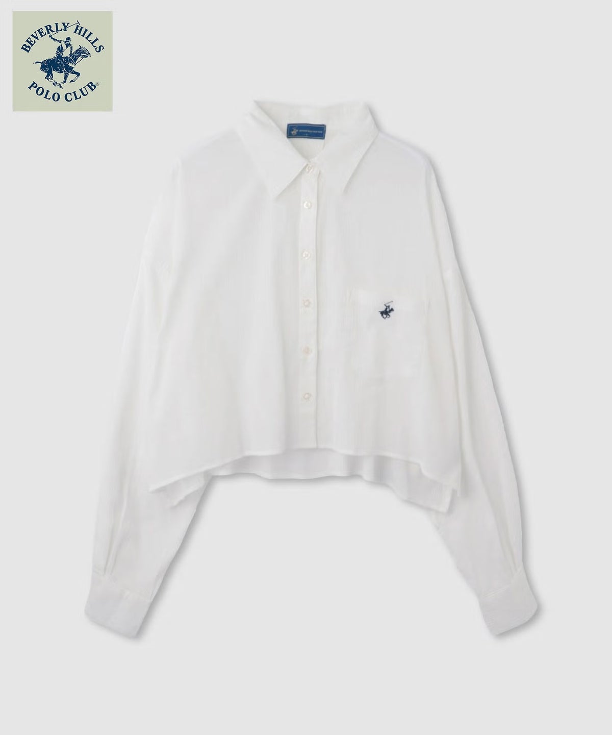 BEVERLY HILLS POLO CLUB 楊柳ショート丈長袖シャツ レディース