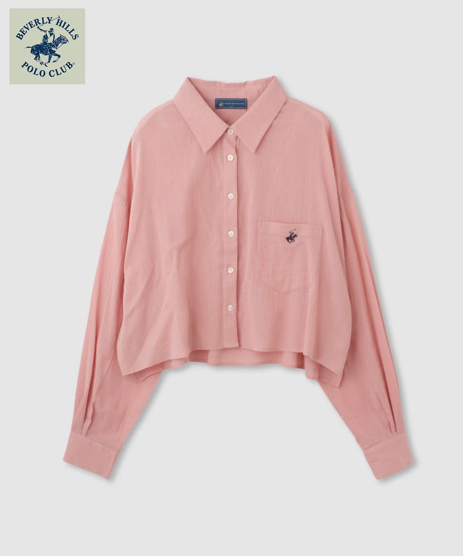 BEVERLY HILLS POLO CLUB 楊柳ショート丈長袖シャツ レディース