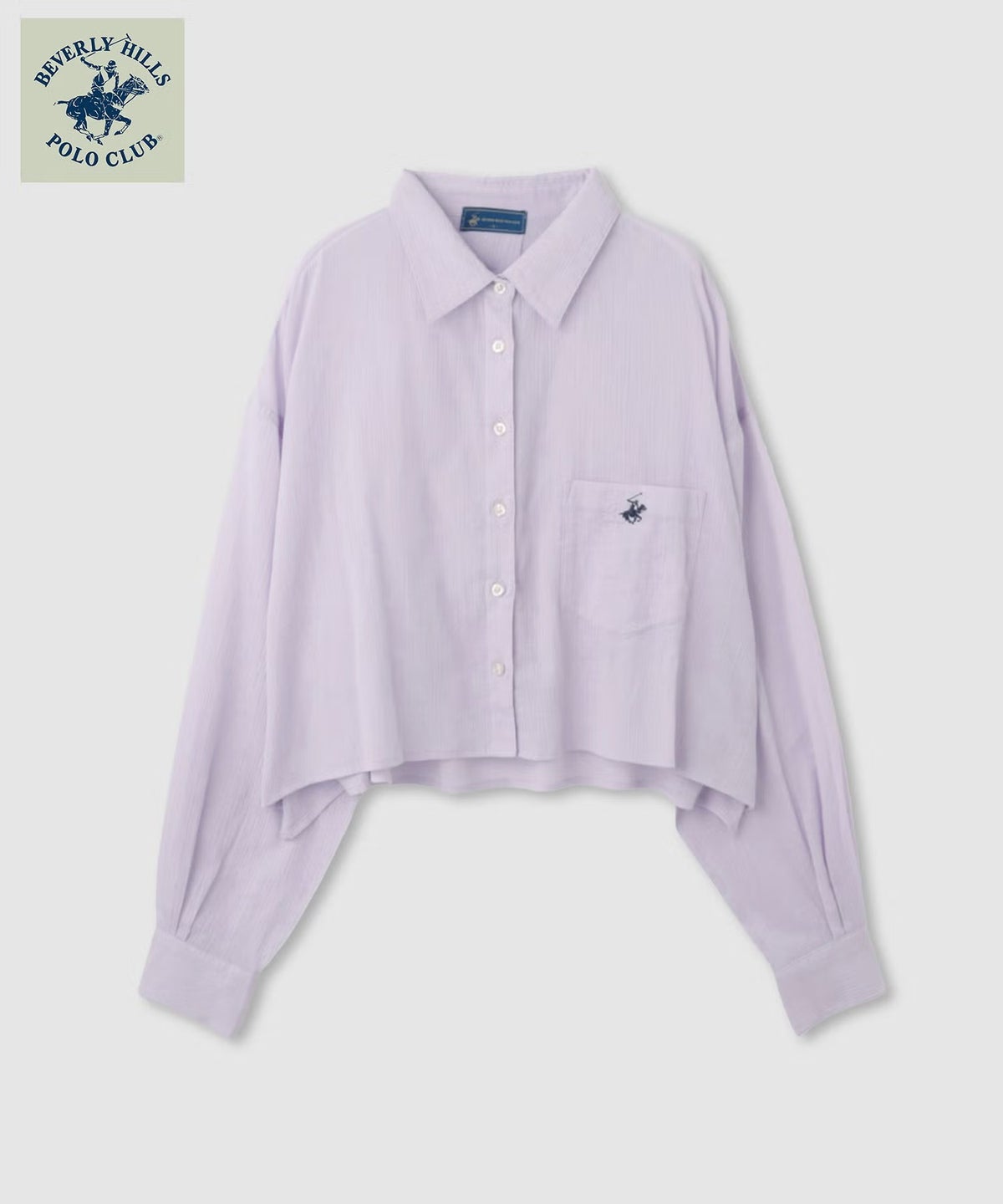 BEVERLY HILLS POLO CLUB 楊柳ショート丈長袖シャツ レディース
