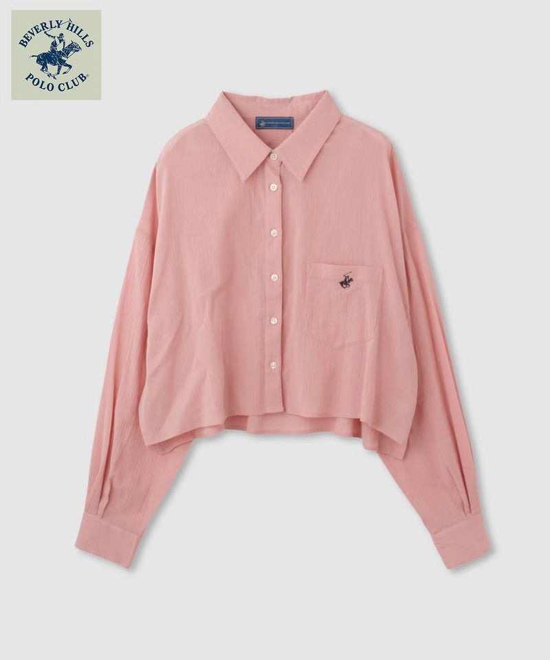 BEVERLY HILLS POLO CLUB 楊柳ショート丈長袖シャツ レディース商品画像-26