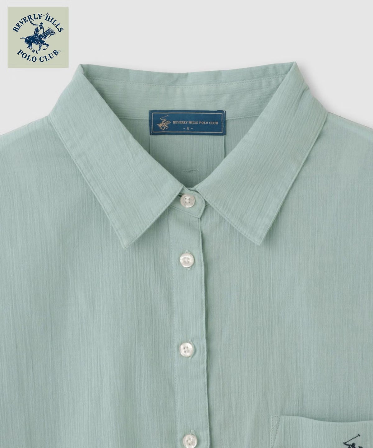 BEVERLY HILLS POLO CLUB 楊柳ショート丈長袖シャツ レディース