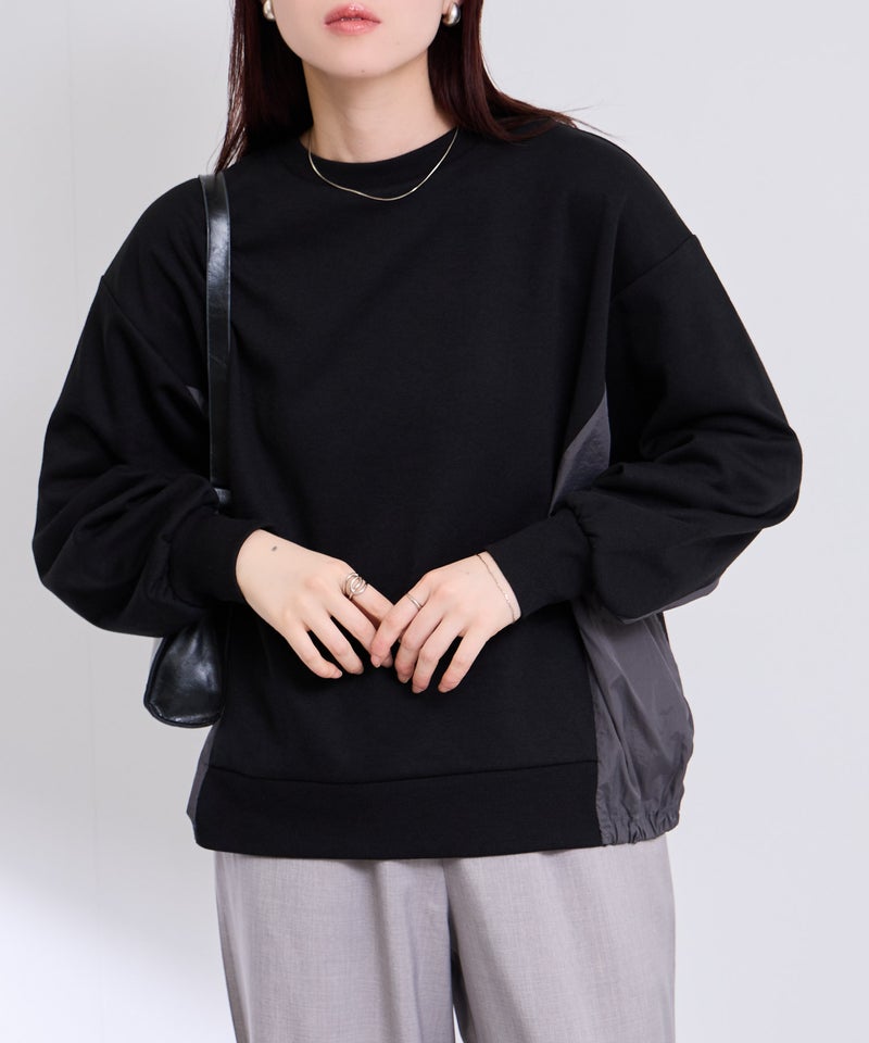 [期間限定価格]Free Nature  トレーナー ナイロン布帛切替【1枚でサマになる♪】 レディース商品画像-3