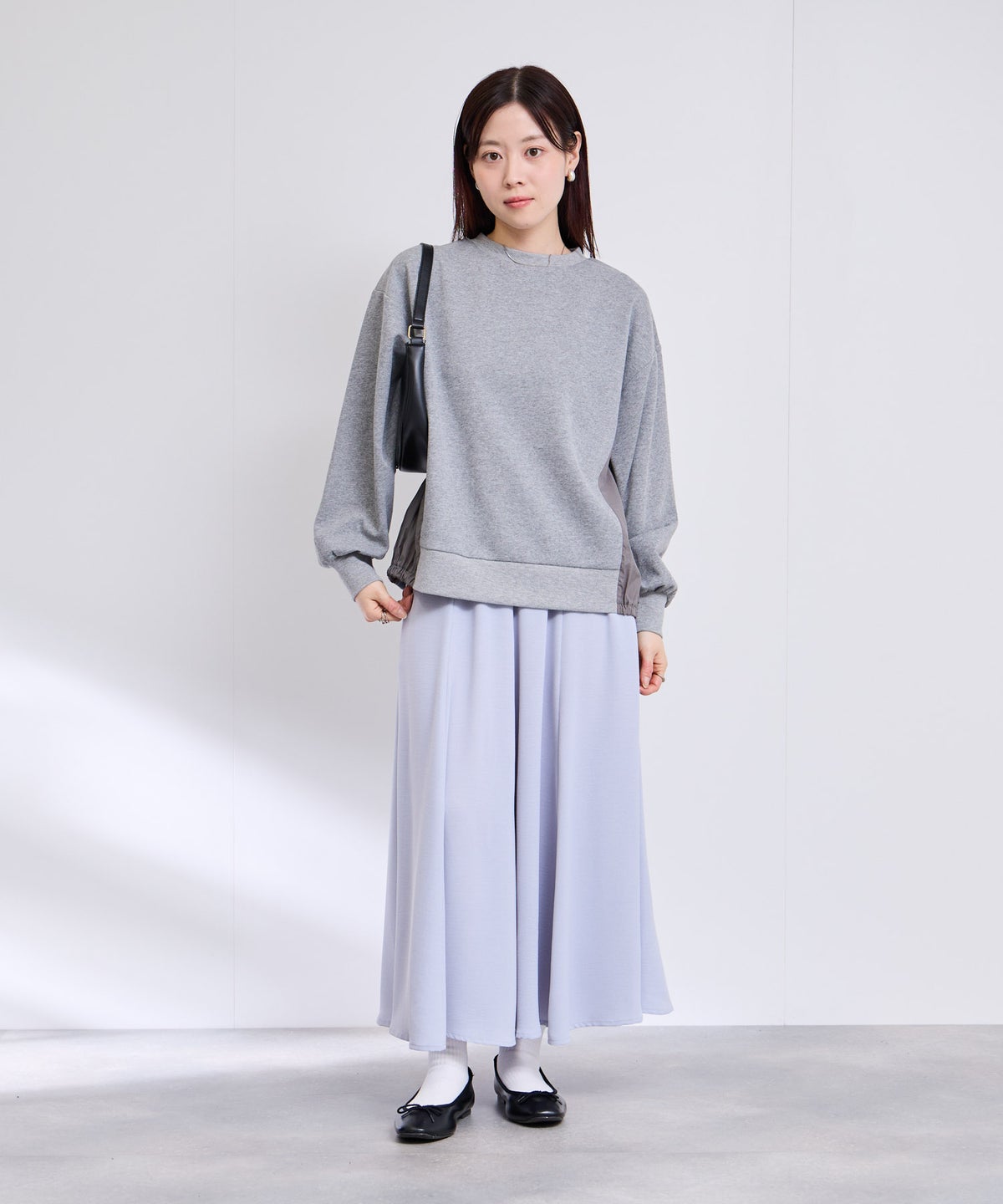 [期間限定価格]Free Nature トレーナー ナイロン布帛切替【1枚でサマになる♪】 レディース