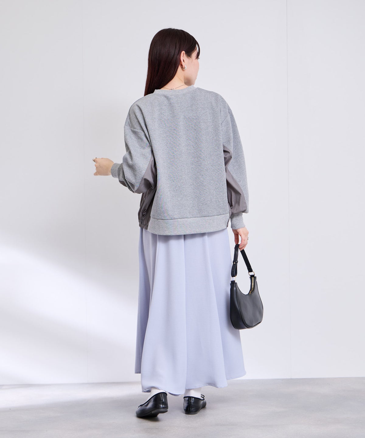 [期間限定価格]Free Nature トレーナー ナイロン布帛切替【1枚でサマになる♪】 レディース