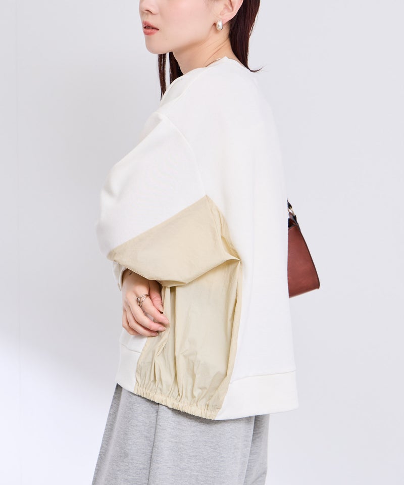 [期間限定価格]Free Nature  トレーナー ナイロン布帛切替【1枚でサマになる♪】 レディース商品画像-9