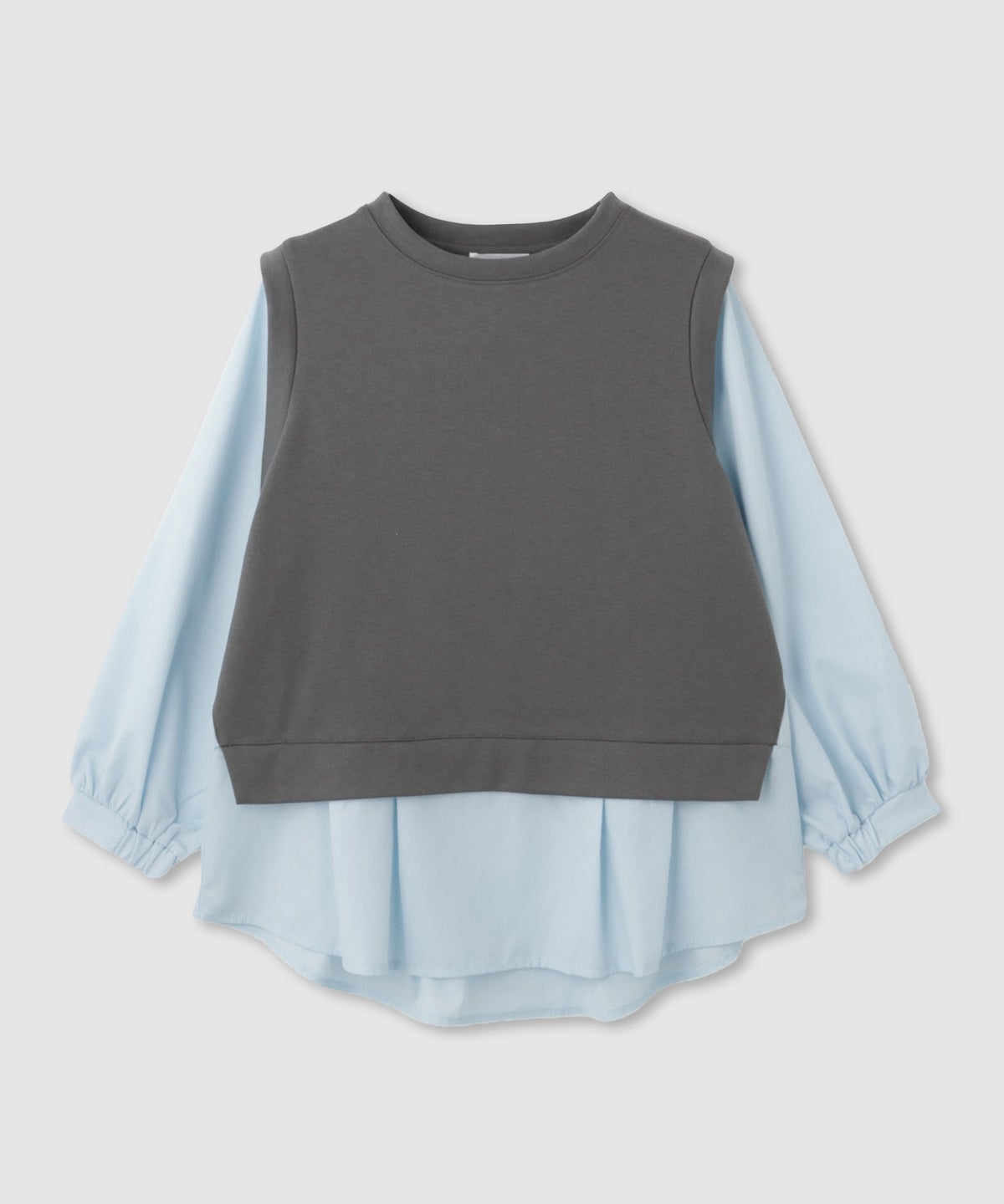 [期間限定価格]Free Nature レイヤード調プルオーバー 布帛切替【忙しい朝も可愛く決まる♪】 レディース