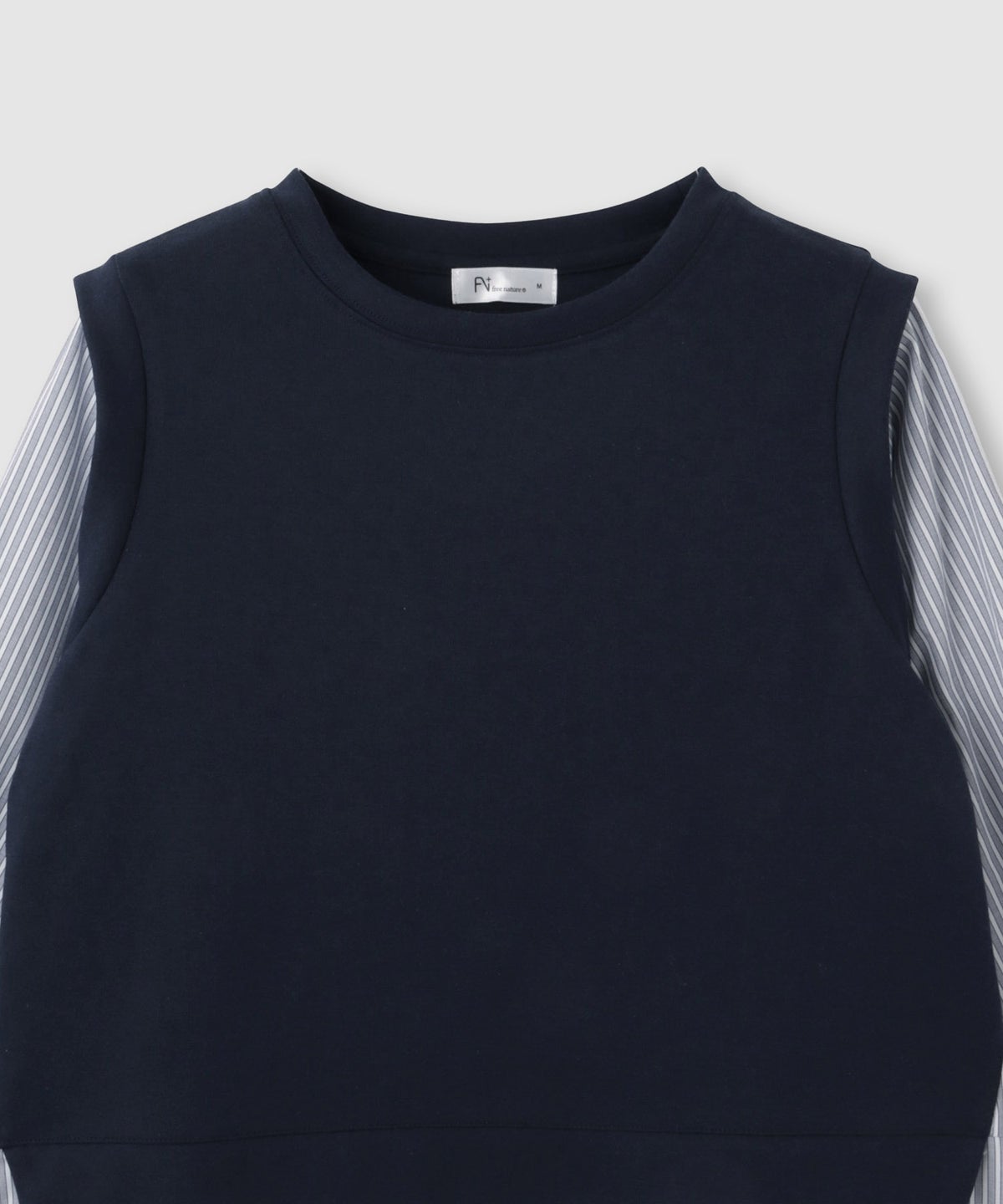 [期間限定価格]Free Nature レイヤード調プルオーバー 布帛切替【忙しい朝も可愛く決まる♪】 レディース