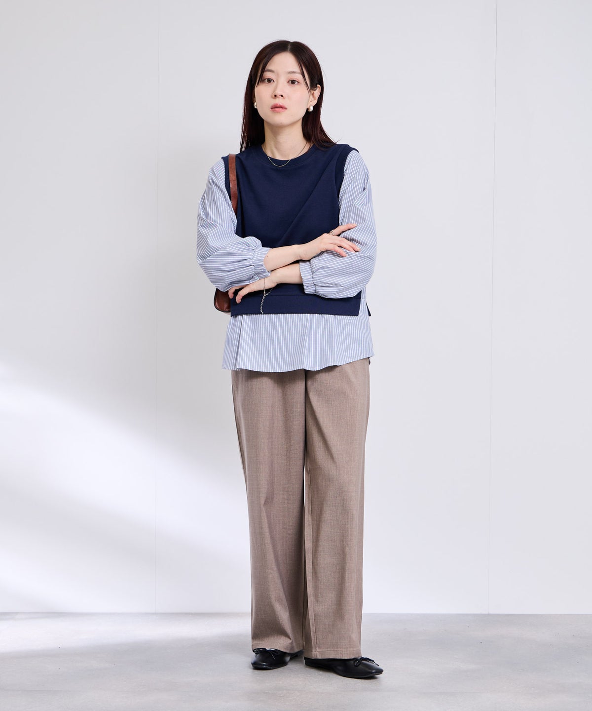 [期間限定価格]Free Nature レイヤード調プルオーバー 布帛切替【忙しい朝も可愛く決まる♪】 レディース