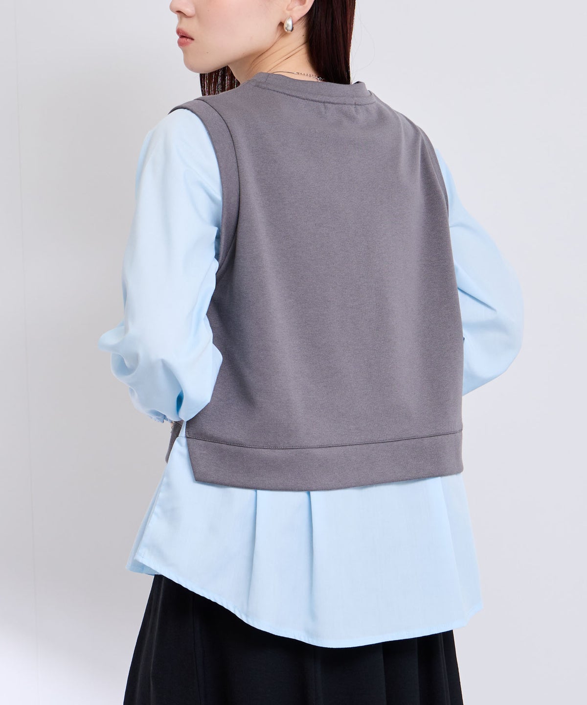 [期間限定価格]Free Nature レイヤード調プルオーバー 布帛切替【忙しい朝も可愛く決まる♪】 レディース