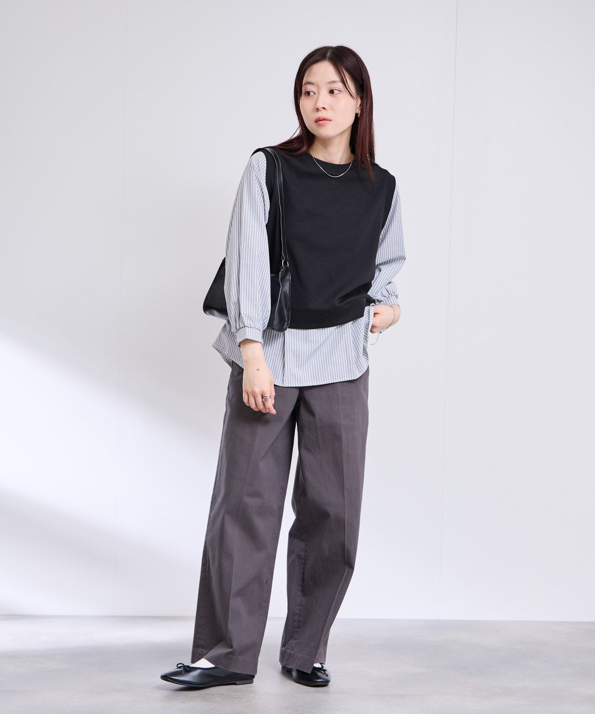 [期間限定価格]Free Nature レイヤード調プルオーバー 布帛切替【忙しい朝も可愛く決まる♪】 レディース