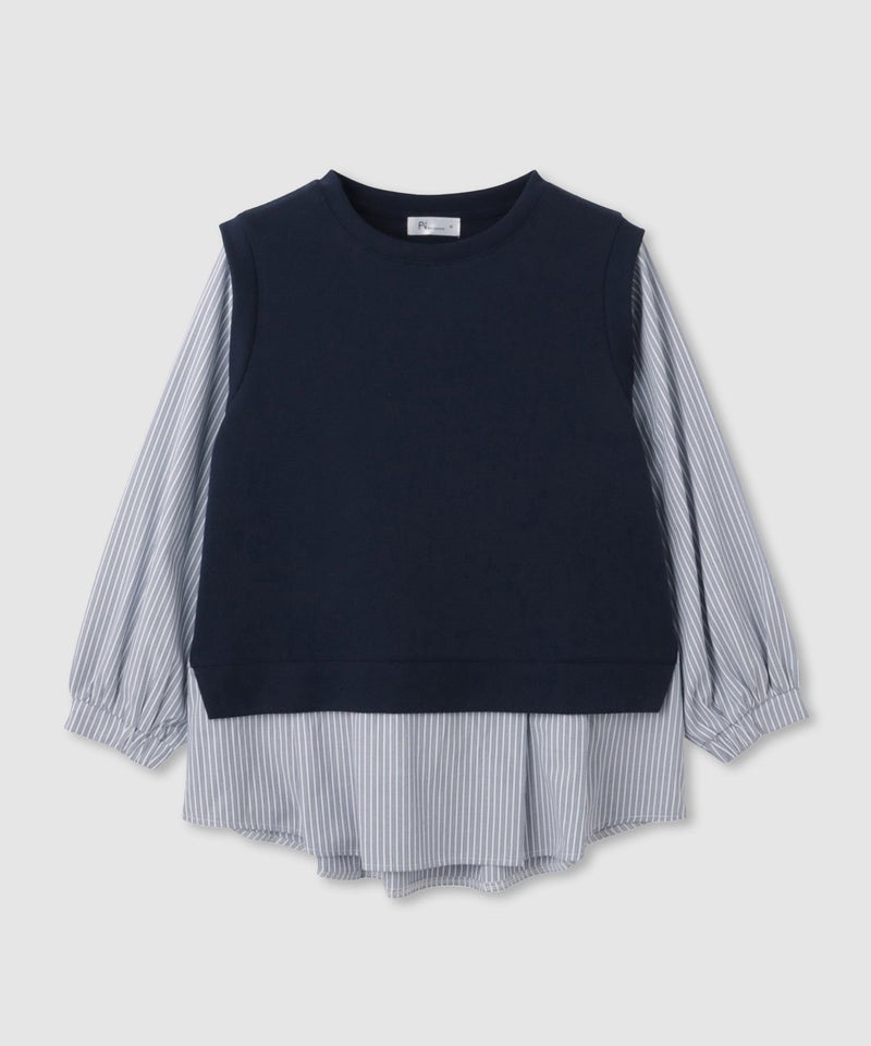 [期間限定価格]Free Nature  レイヤード調プルオーバー 布帛切替【忙しい朝も可愛く決まる♪】 レディース商品画像-18