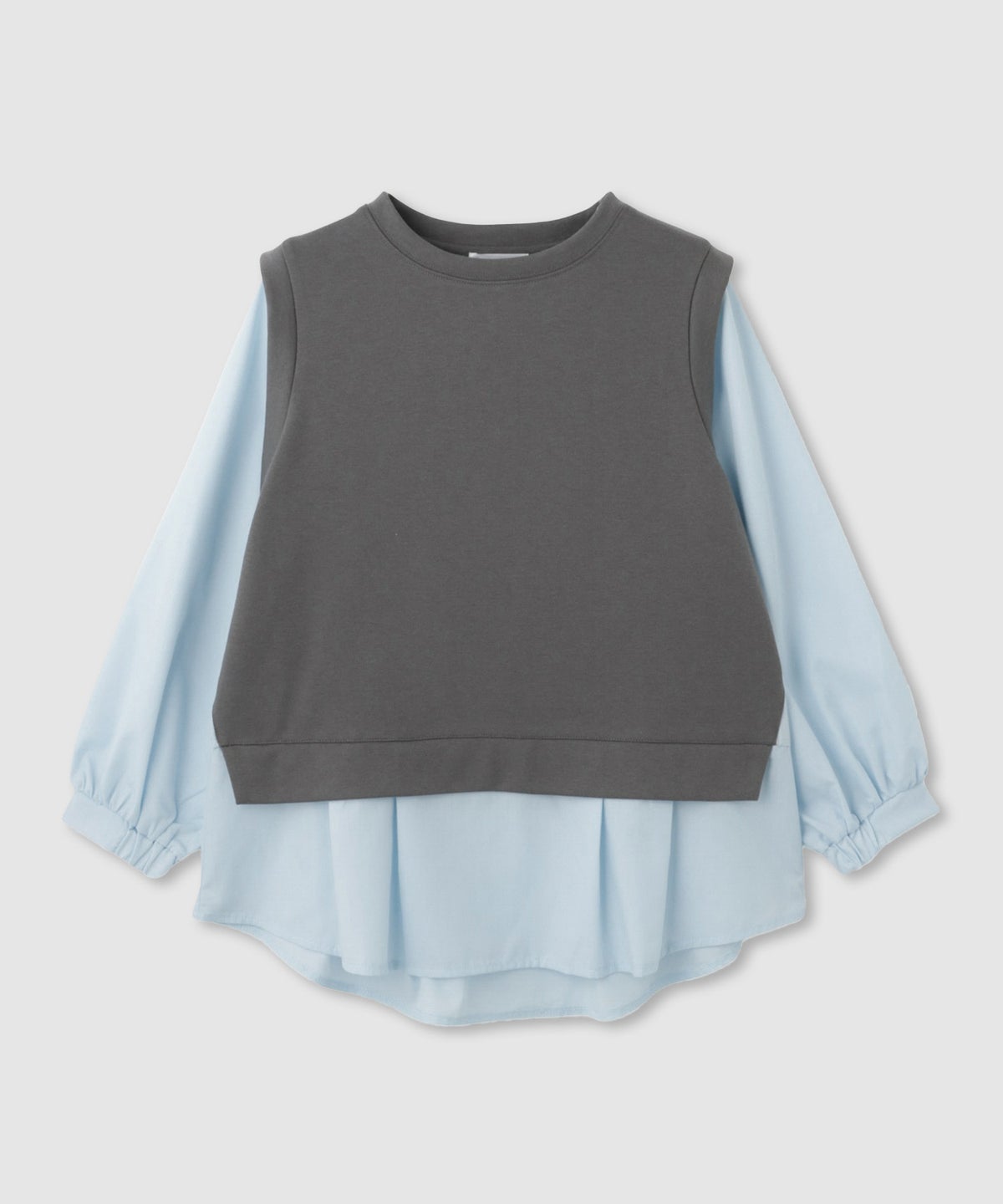 [期間限定価格]Free Nature レイヤード調プルオーバー 布帛切替【忙しい朝も可愛く決まる♪】 レディース