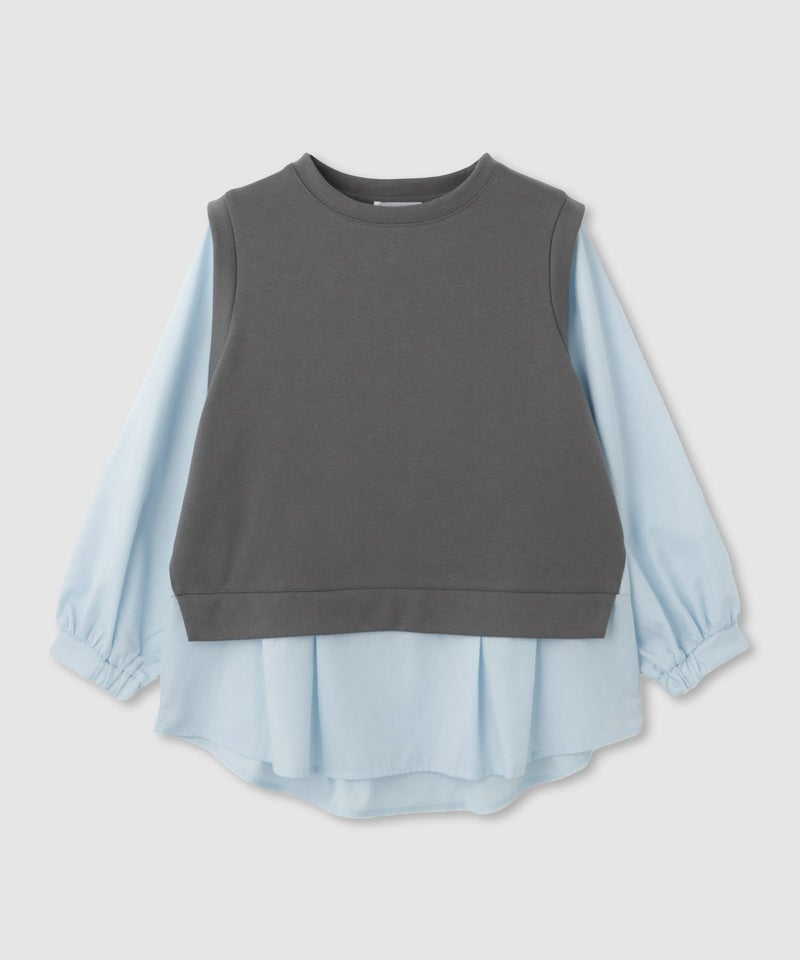 [期間限定価格]Free Nature  レイヤード調プルオーバー 布帛切替【忙しい朝も可愛く決まる♪】 レディース商品画像-19