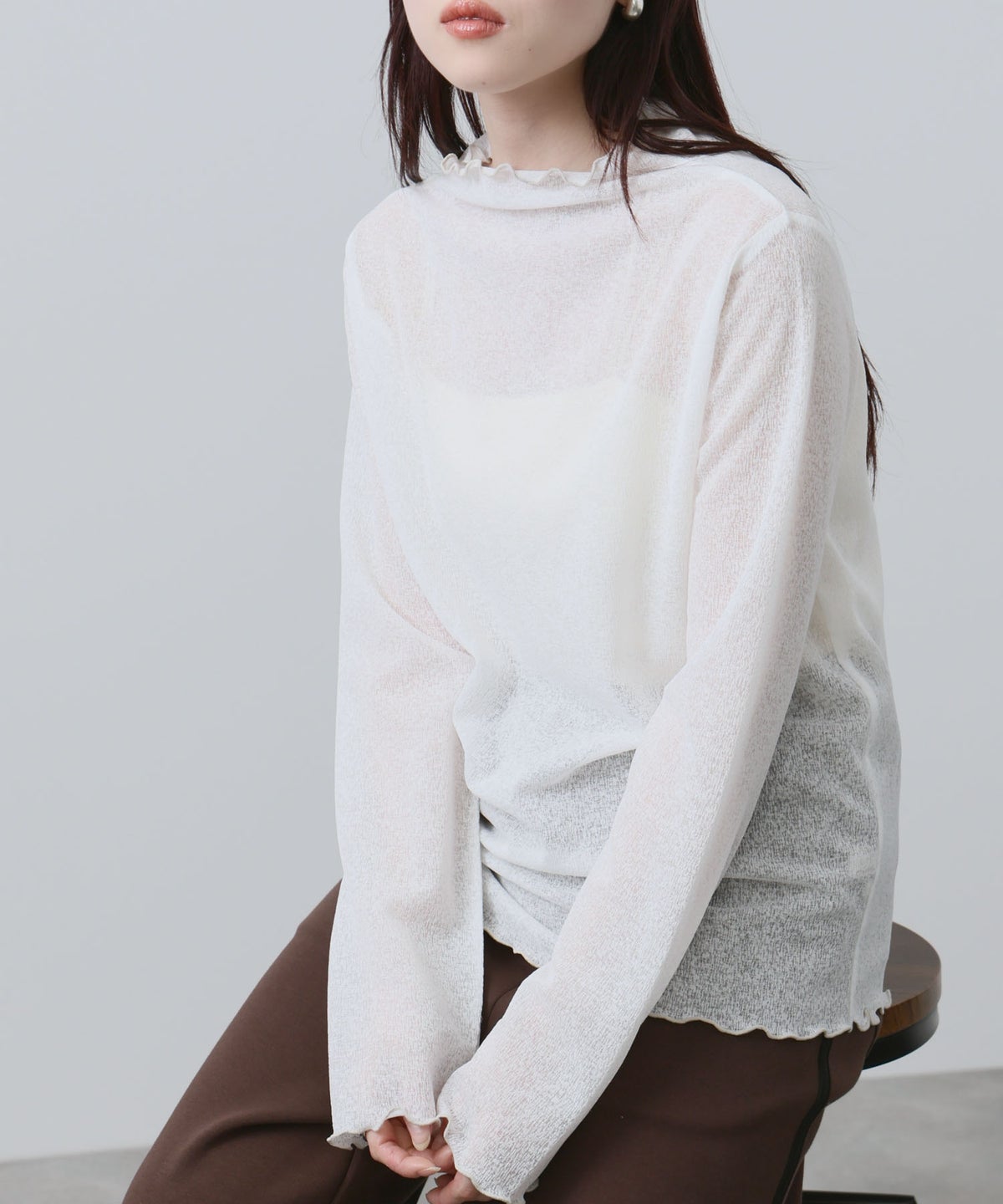 NAVY シアーインナープルオーバー レディース メール便 対応商品