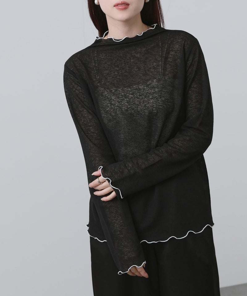 NAVY シアーインナープルオーバー レディース メール便 対応商品商品画像-4