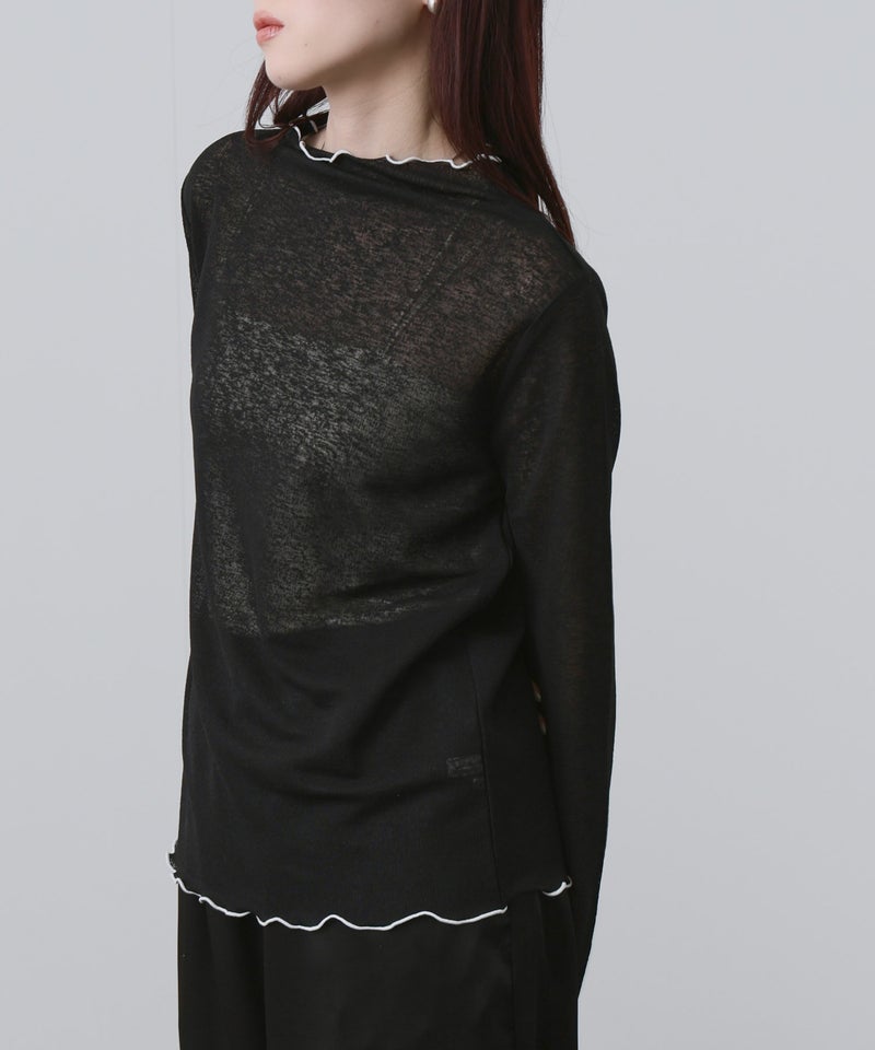 NAVY  シアーインナープルオーバー レディース メール便 対応商品商品画像-5