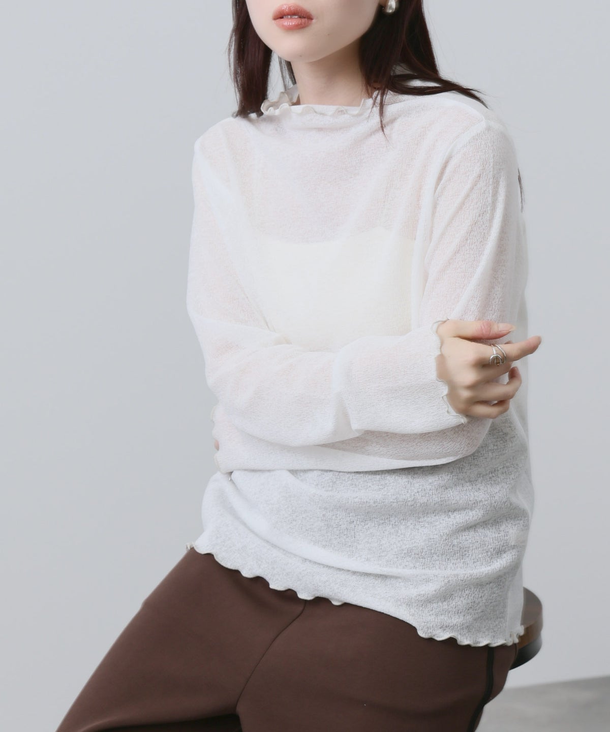 NAVY シアーインナープルオーバー レディース メール便 対応商品